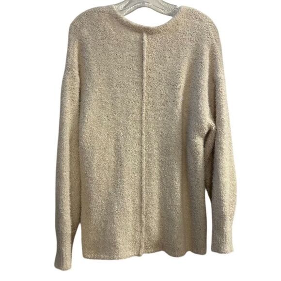 Cotton Bleu Women's XL Off White  Oversized V-Neck Pullover Sweater - Picture 6 of 10